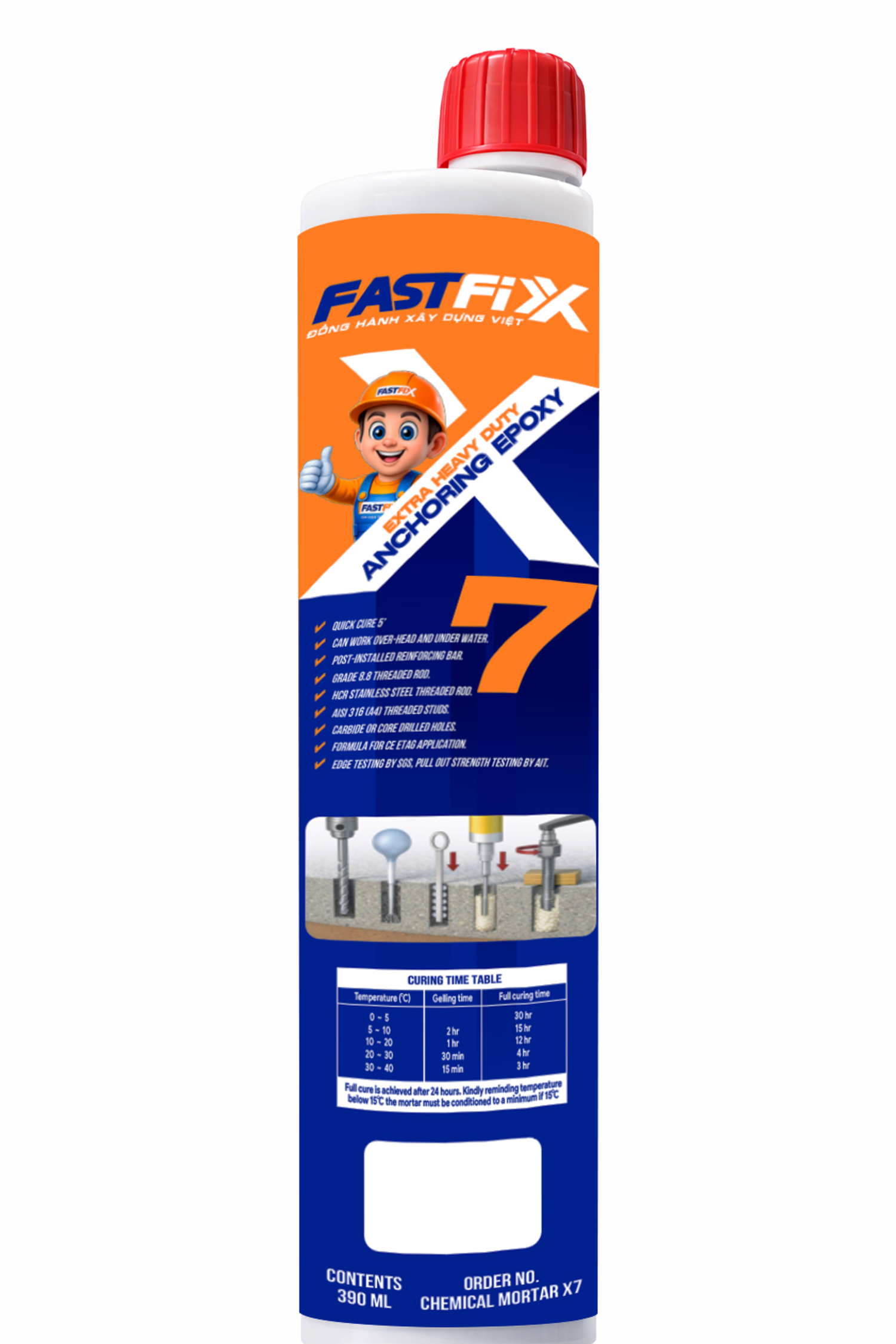 Keo khoan cấy thép 2 thành phần